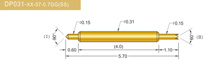 031雙頭探針、BGA雙頭測試針、雙向彈簧探針、帶彈簧雙頭針、雙頭針圖片