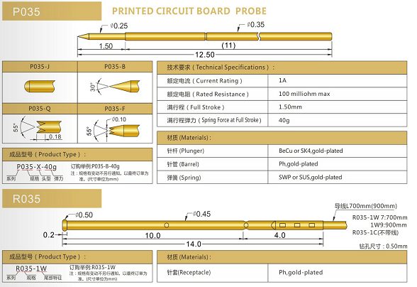 035測試探針規(guī)格、測試探針生產(chǎn)廠家