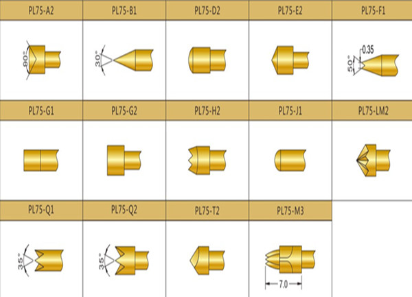 PL75探針頭型、華榮華測試探針廠家